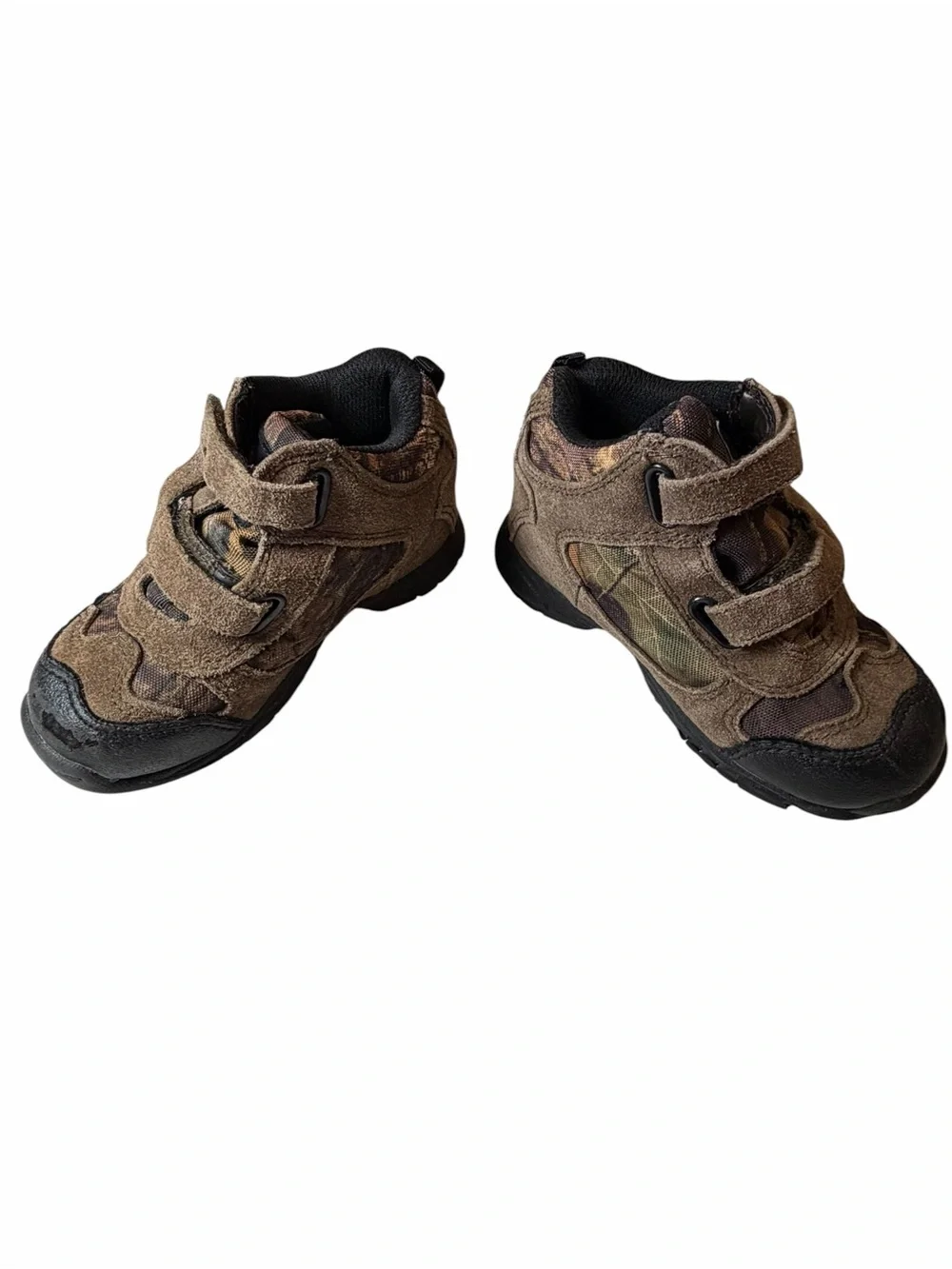 Kids Brown Outdoor Suede Velcro Boots
